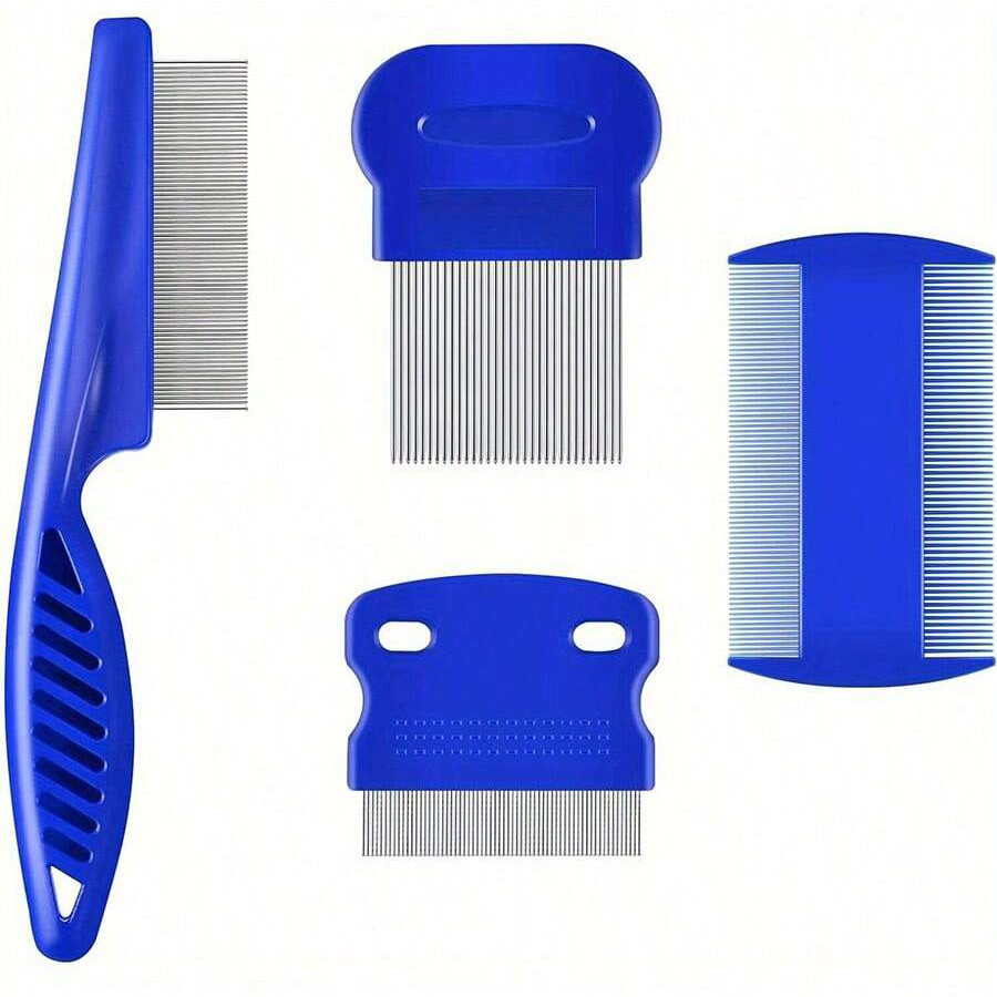 Flea Comb Fine Tooth Pet Tear Stain - 4本セット/6本セット ペット用コーム、ノミ取りコーム、細かい歯のコーム、猫や犬の涙やけ取り用コーム、あご用コーム、顔用コーム、ペット用コーム、針状コームセット