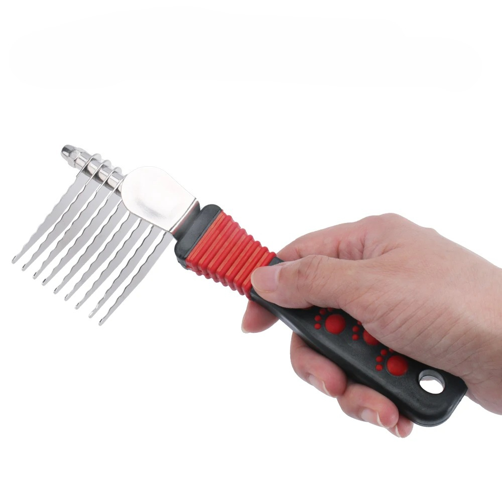 Undercoat Rake Dematting Tool Dog Shedding - ペットのアンダーコート用ヘアブラシ、犬のグルーミング、毛の絡まり解消ツール、抜け毛取り、猫用毛かき、長毛犬用のもつれ解消コーム