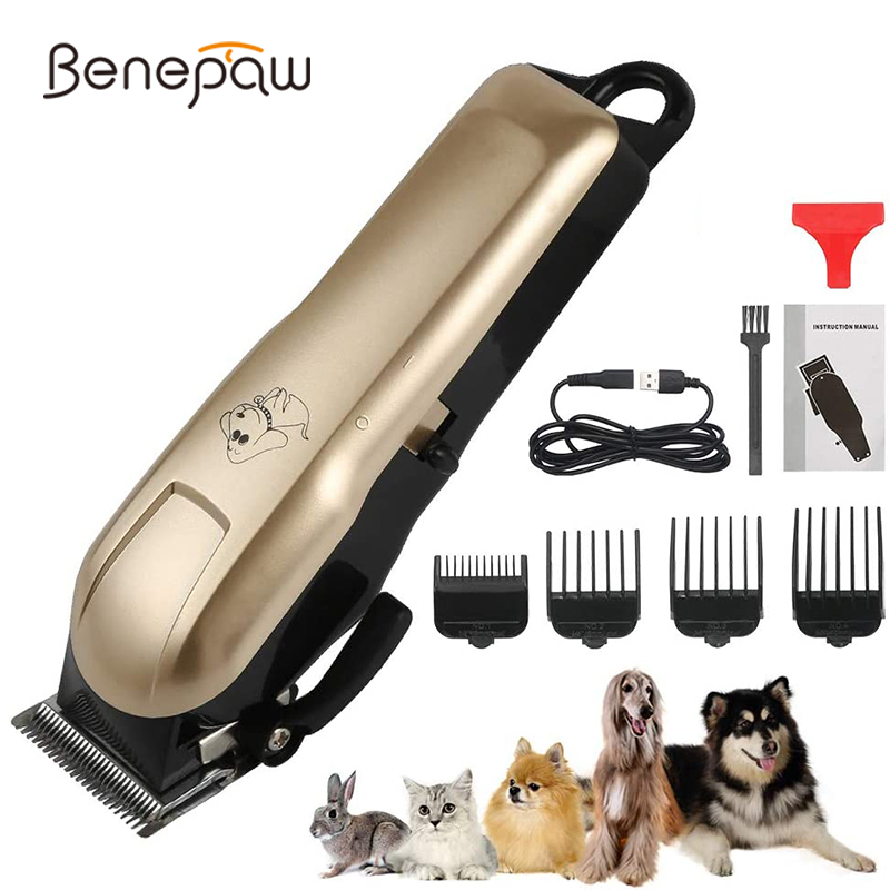 Cordless Dog Clippers Low Noise Grooming - Benepaw-犬と猫のためのプロの電気バリカン,usb充電式,低ノイズ,ペットのための電気バリカン,子犬と猫のための安全なグルーミングキット