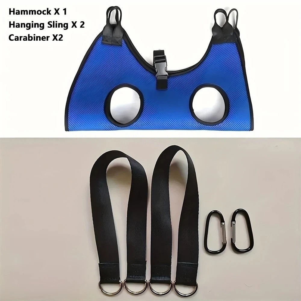 Pet Grooming Hammock Sling Restraint - 大型ペットグルーミングハンモック、吊り下げ式テディフックタイプペットスリングハーネス、傷防止猫犬用爪切り固定具、拘束バッグ