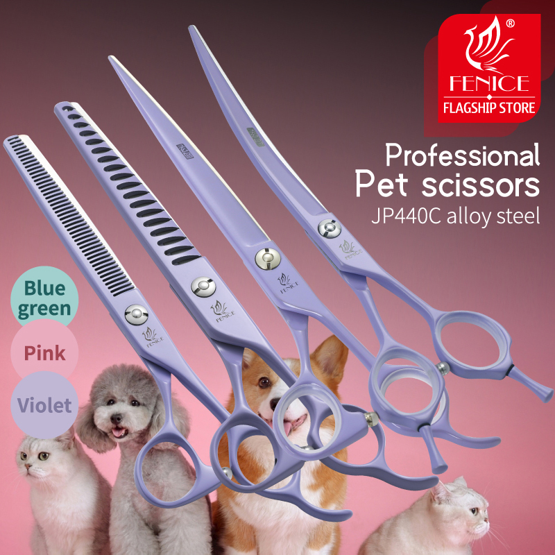 Professional Pet Grooming Scissors Curved - フェニーチェ プロフェッショナル 6.5/7 インチ JP440C マカロン