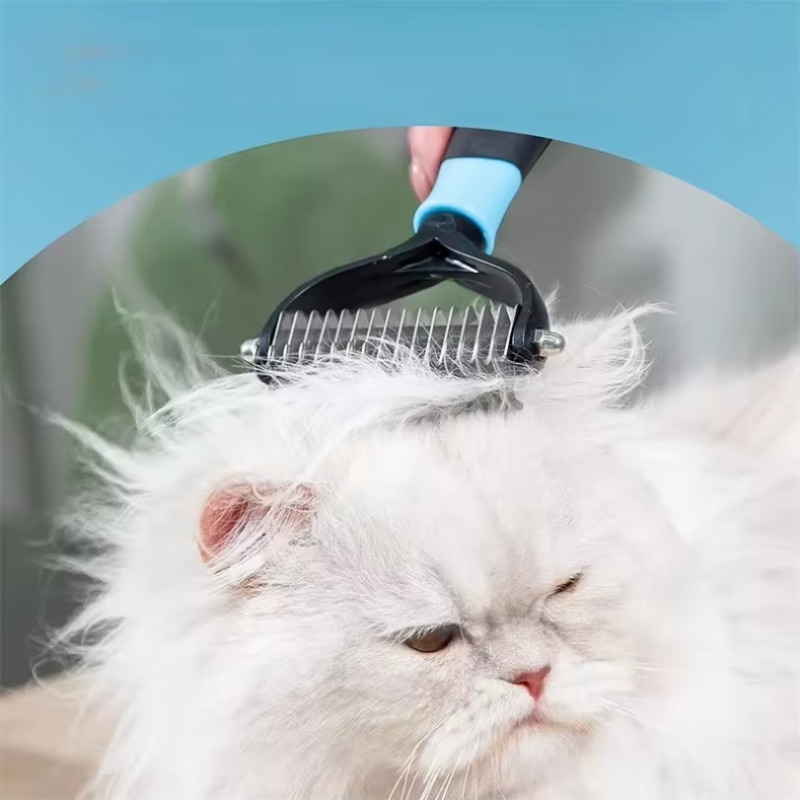 プロ仕様のペット用抜け毛取りブラシ。両面仕様で、犬や猫の毛玉 - Undercoat Rake Dematting Tool Dog Shedding のレビューと価格