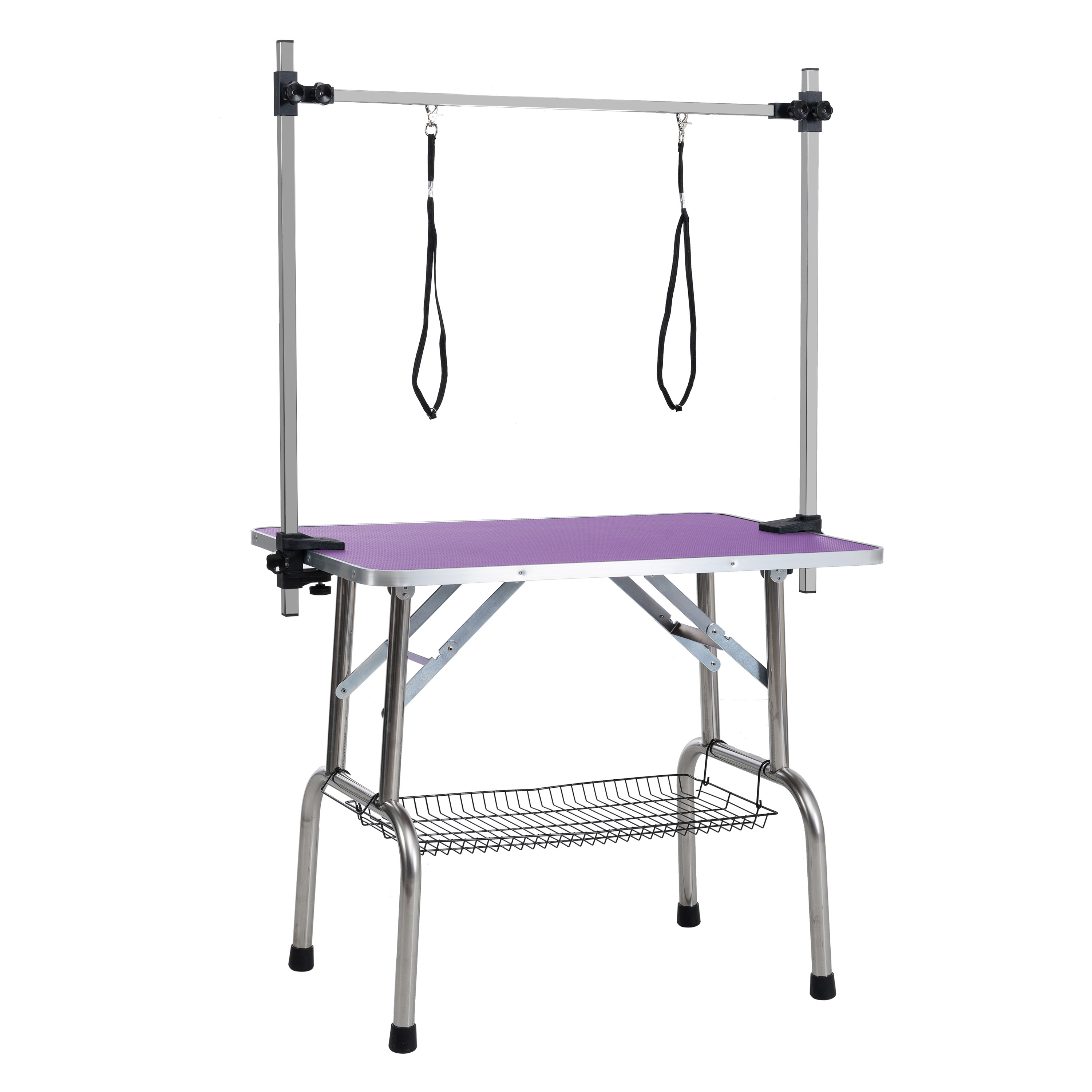 46インチ折りたたみ式ペットグルーミングテーブル、ステンレス - Folding Pet Grooming Table Arm Clamp のレビューと価格