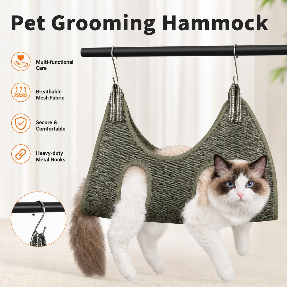 ペット用グルーミングハンモックハーネス。小型犬用のハンモック - Pet Grooming Hammock Sling Restraint のレビューと価格