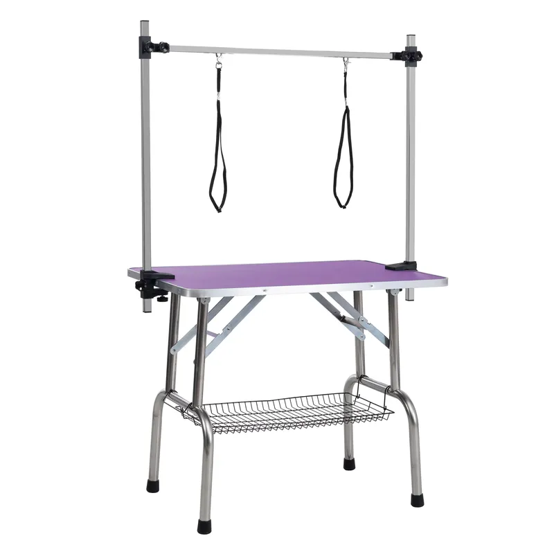 42インチ折りたたみ式ペットグルーミングテーブル、ステンレス - Folding Pet Grooming Table Arm Clamp のレビューと価格