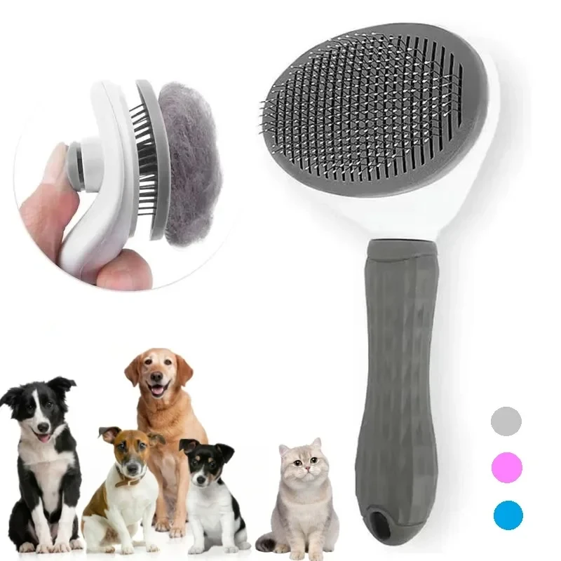 セルフクリーニングペットヘアリムーバーコーム、猫用スリッカー - Slicker Brush Self Cleaning Pet Grooming のレビューと価格