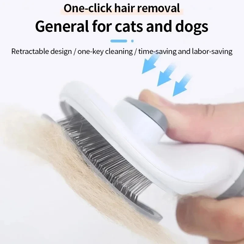 セルフクリーニングペットヘアリムーバーコーム、猫用スリッカー - Slicker Brush Self Cleaning Pet Grooming のレビューと価格