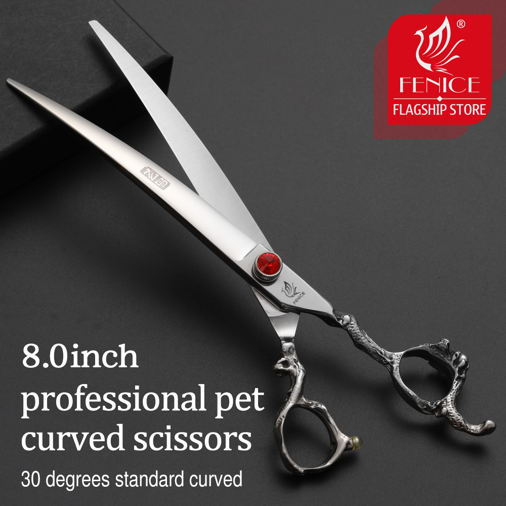 フェニセ ドラゴンハンドル プロフェッショナル 8インチ カ - Professional Pet Grooming Scissors Curved のレビューと価格