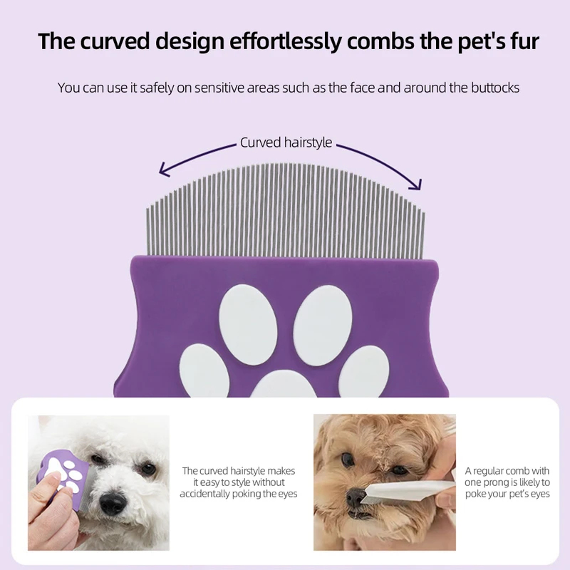 ペット用ノミ取り櫛 猫犬用涙汚れ除去剤 曲線状の細歯グルーミ - Flea Comb Fine Tooth Pet Tear Stain のレビューと価格