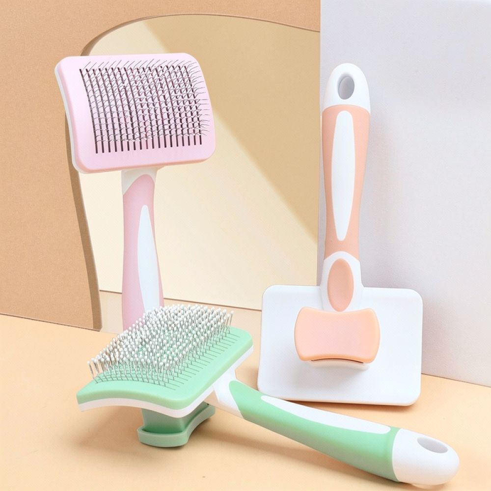 ペット用グルーミングツール、犬や猫の毛取りに最適な、自動洗浄 - Slicker Brush Self Cleaning Pet Grooming のレビューと価格