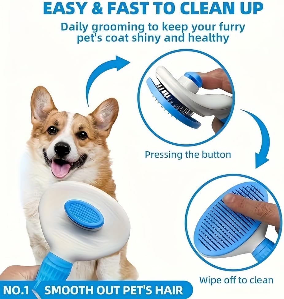 セルフクリーニングペットスリッカーブラシ ワンクリック猫犬毛 - Slicker Brush Self Cleaning Pet Grooming のレビューと価格