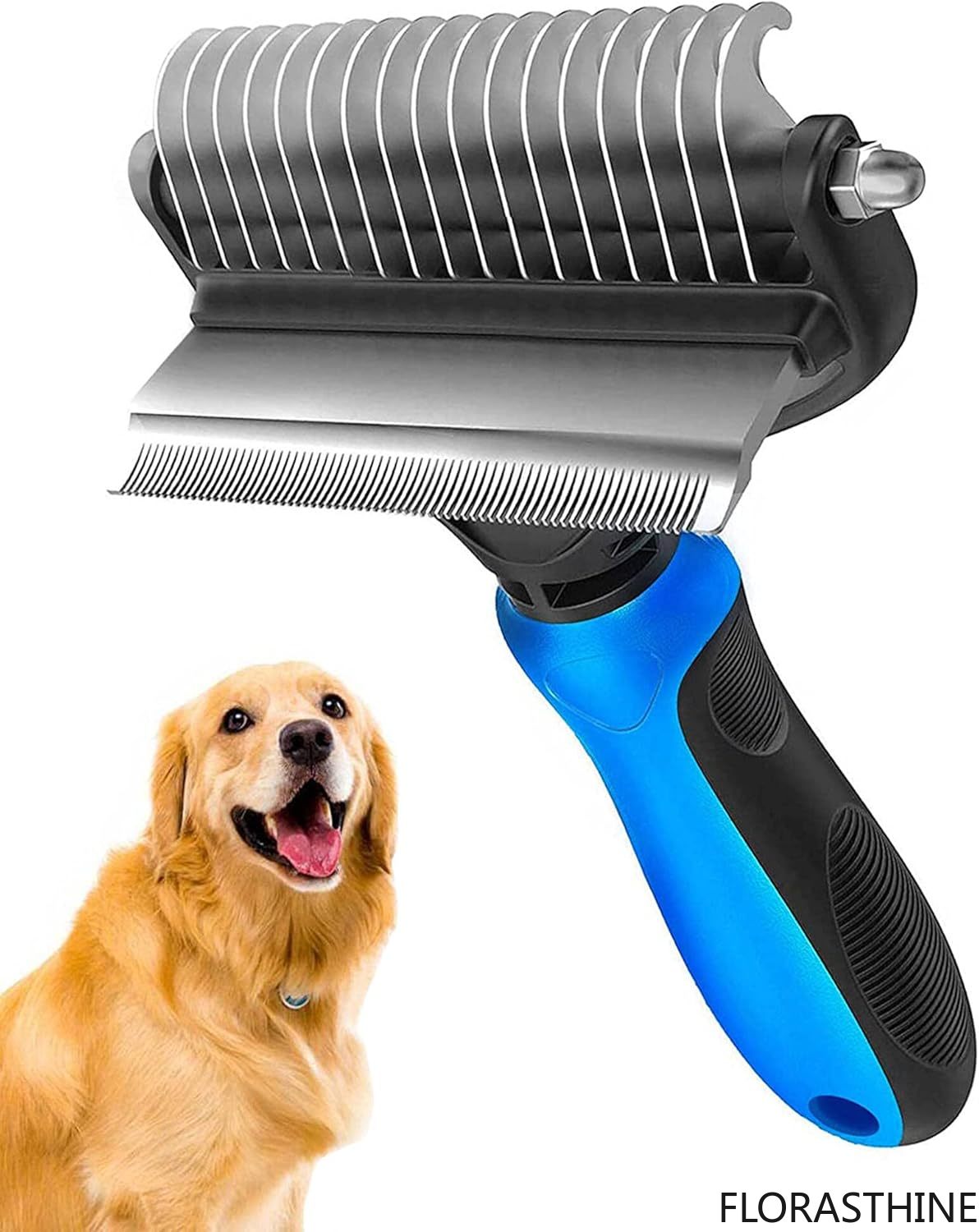 ペットグルーミングブラシ、抜け毛取り用ドッグブラシ、3 in - Undercoat Rake Dematting Tool Dog Shedding のレビューと価格