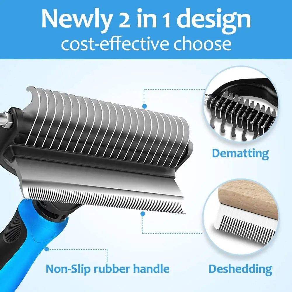 ペットグルーミングブラシ、抜け毛取り用ドッグブラシ、3 in - Undercoat Rake Dematting Tool Dog Shedding のレビューと価格