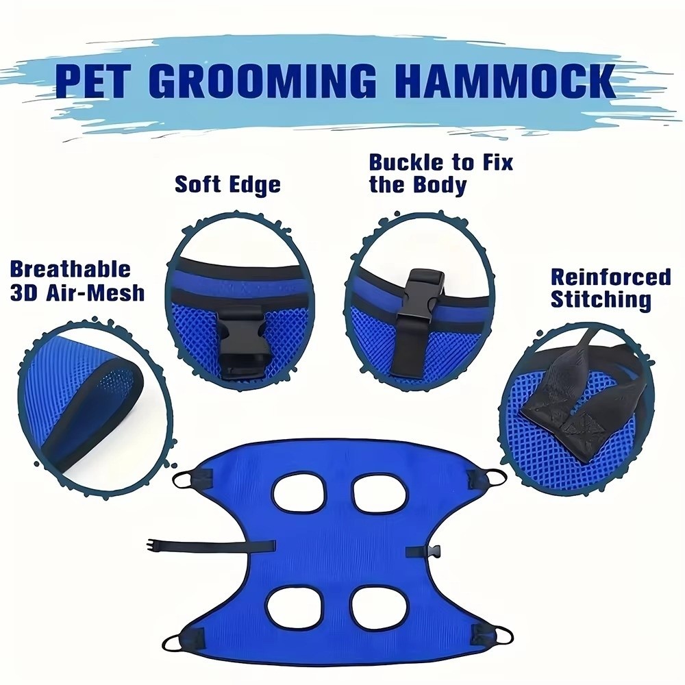 大型ペットグルーミングハンモック、吊り下げ式テディフックタイ - Pet Grooming Hammock Sling Restraint のレビューと価格