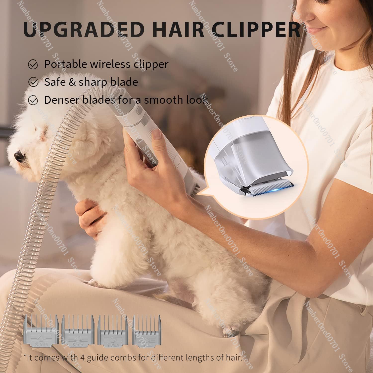 5-in-1ペットグルーミング掃除機キット、犬猫用バリカン付 - Pet Grooming Vacuum Suction Kit 5 In 1 のレビューと価格