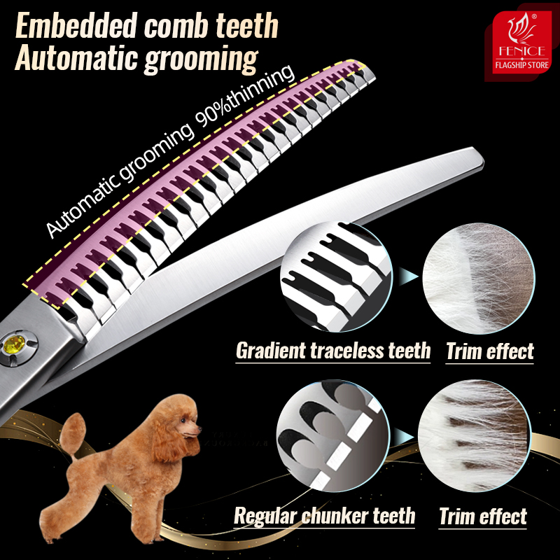 Fenice vg10プロのペットはさみ、湾曲したストレート - Professional Pet Grooming Scissors Curved のレビューと価格