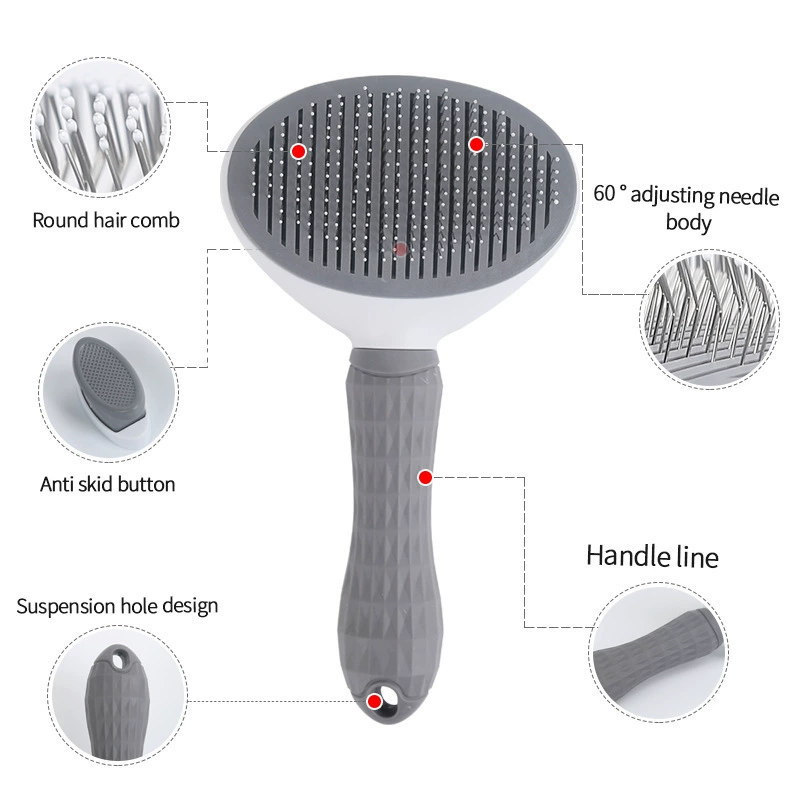 ペット用ワンボタン自動洗浄スリッカーブラシ、自動毛取り針状コ - Slicker Brush Self Cleaning Pet Grooming のレビューと価格