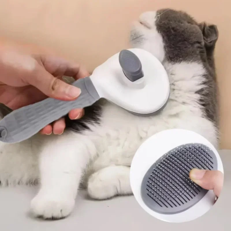 犬や猫の抜け毛取り用、自動洗浄機能付きのペット用スリッカーブ - Slicker Brush Self Cleaning Pet Grooming のレビューと価格