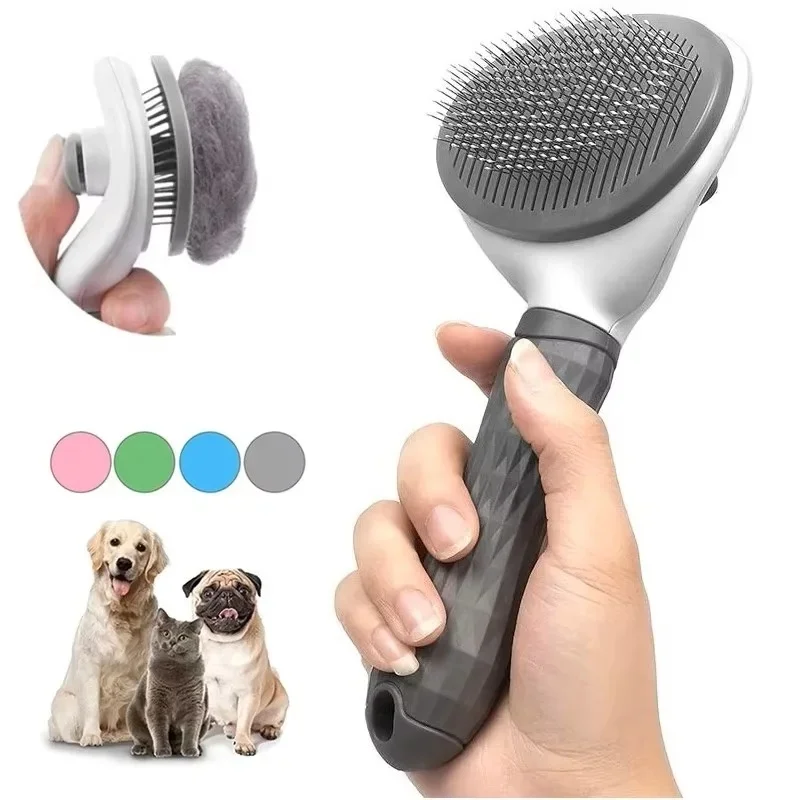犬や猫の抜け毛取り用、自動洗浄機能付きのペット用スリッカーブ - Slicker Brush Self Cleaning Pet Grooming のレビューと価格
