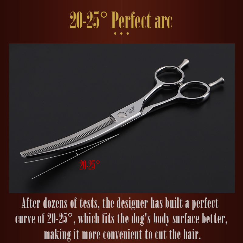 Fidrelion-プロのペットの圧力はさみ,6.5/7.0 - Professional Pet Grooming Scissors Curved のレビューと価格