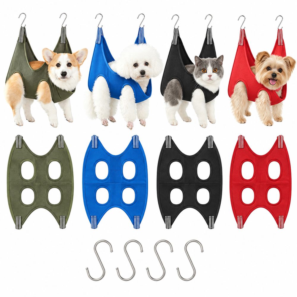丈夫なナイロン製ペット用グルーミングハンモック。通気性の良い - Pet Grooming Hammock Sling Restraint のレビューと価格