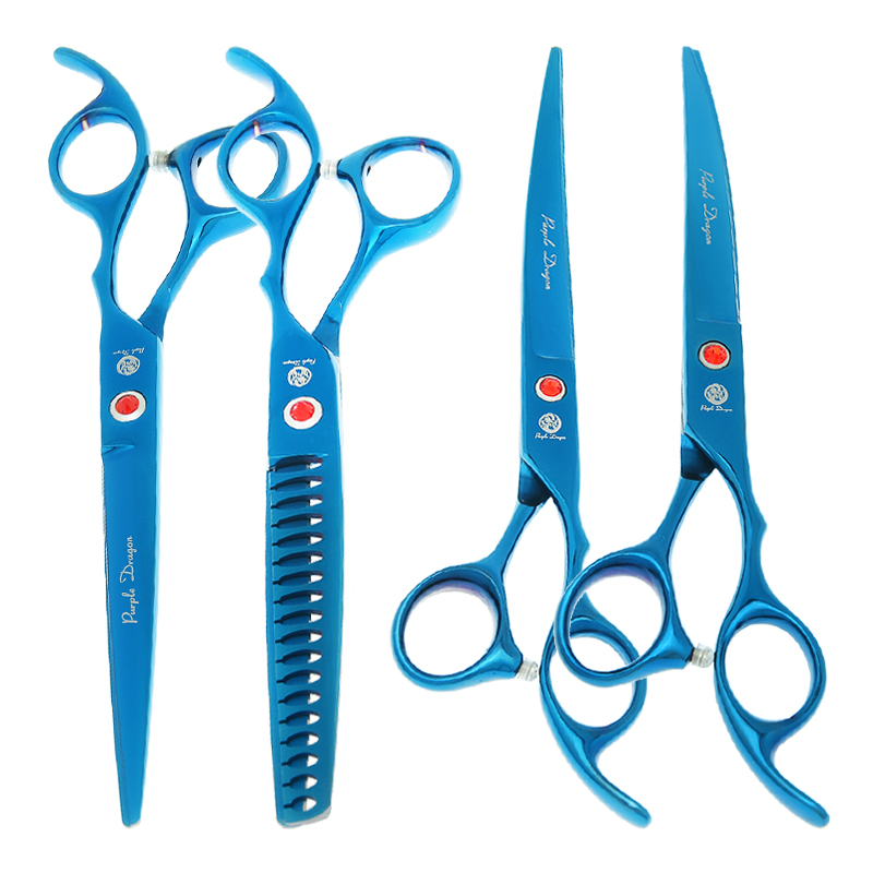 7.0インチ パープルドラゴン プロフェッショナル ペット用 - Professional Pet Grooming Scissors Curved のレビューと価格