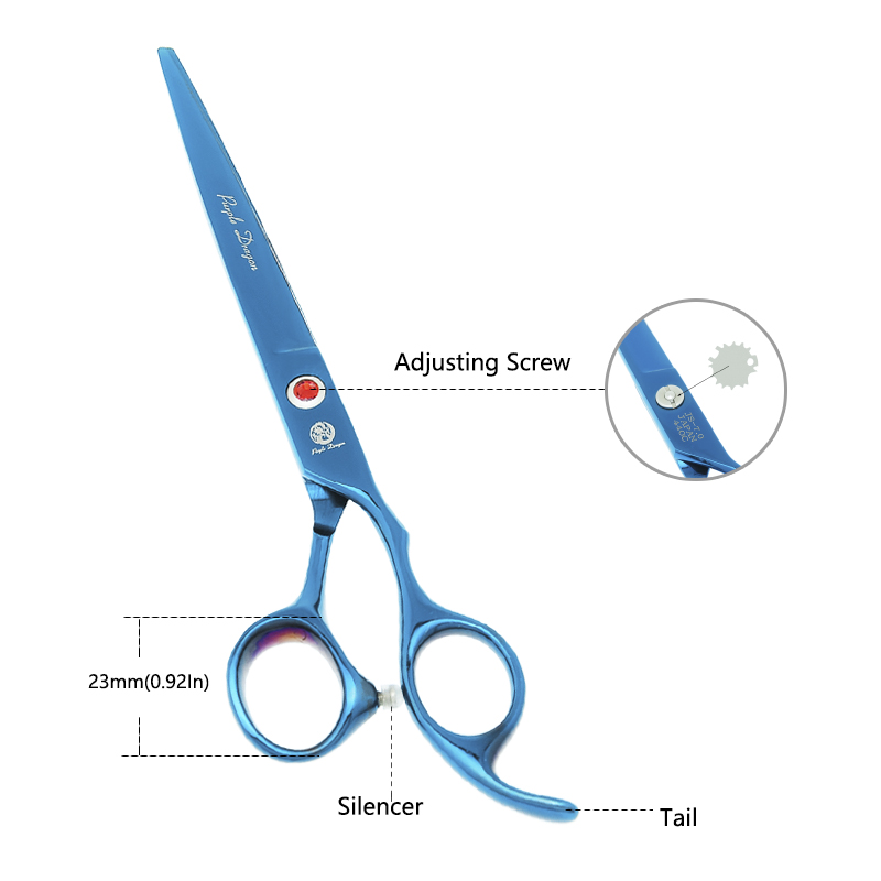 7.0インチ パープルドラゴン プロフェッショナル ペット用 - Professional Pet Grooming Scissors Curved のレビューと価格