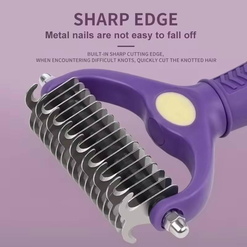ペットグルーミングノットコーム、ペット抜け毛除去ブラシ、両面 - Undercoat Rake Dematting Tool Dog Shedding のレビューと価格
