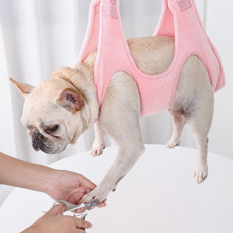 ペットグルーミングハンモックハーネス 小型犬用ハンモックヘル - Pet Grooming Hammock Sling Restraint のレビューと価格