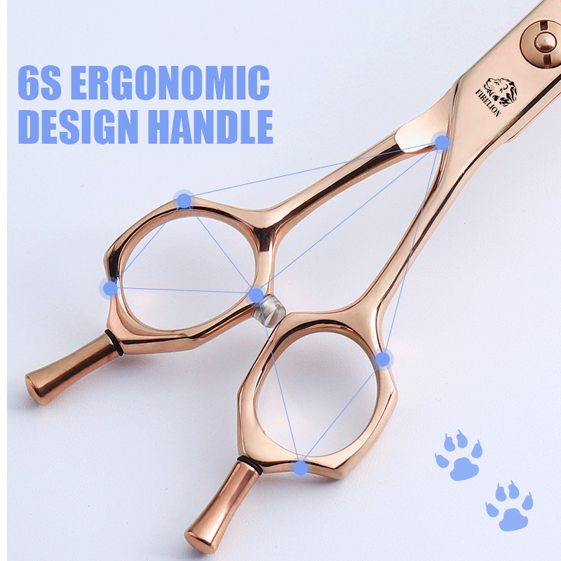 Firelion-プロの超湾曲犬のグルーミングブはさみ、金の - Professional Pet Grooming Scissors Curved のレビューと価格