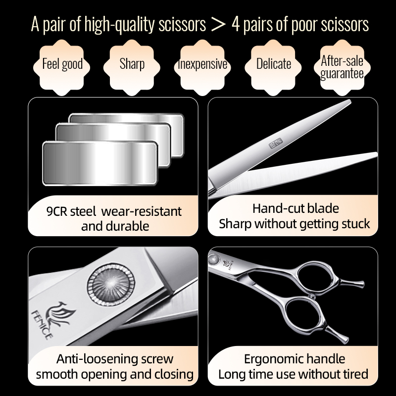 フェニーチェ 6//6.5/7/7.5 インチプロフェッショ - Professional Pet Grooming Scissors Curved のレビューと価格