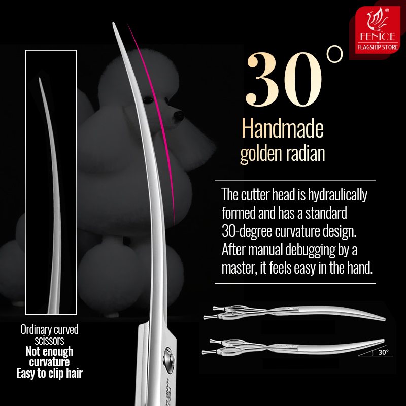 フェニーチェ 6//6.5/7/7.5 インチプロフェッショ - Professional Pet Grooming Scissors Curved のレビューと価格
