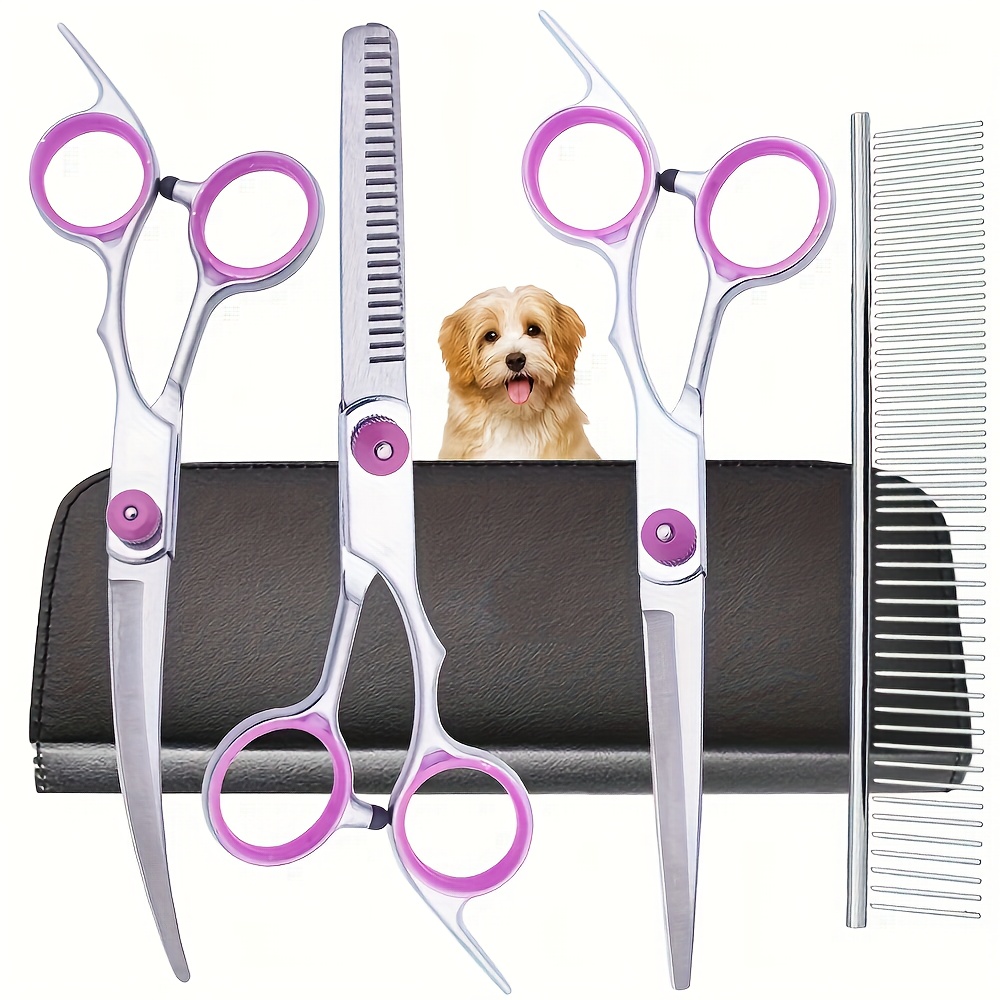 5点セット プロ仕様 犬用グルーミングハサミセット ステンレ - Professional Pet Grooming Scissors Curved のレビューと価格