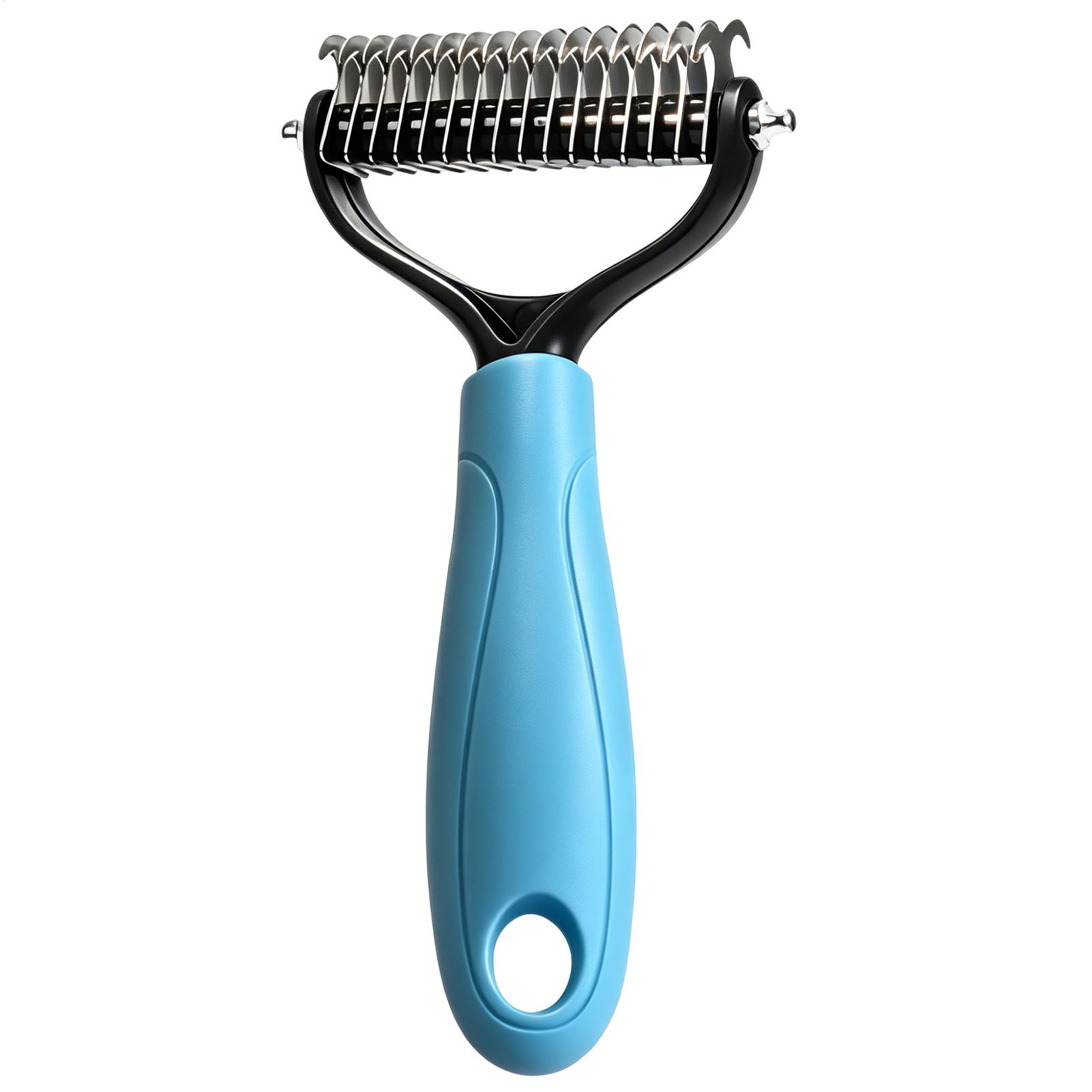 両面ペット抜け毛除去ブラシ 犬用アンダーコートレーキ 毛の抜 - Undercoat Rake Dematting Tool Dog Shedding のレビューと価格
